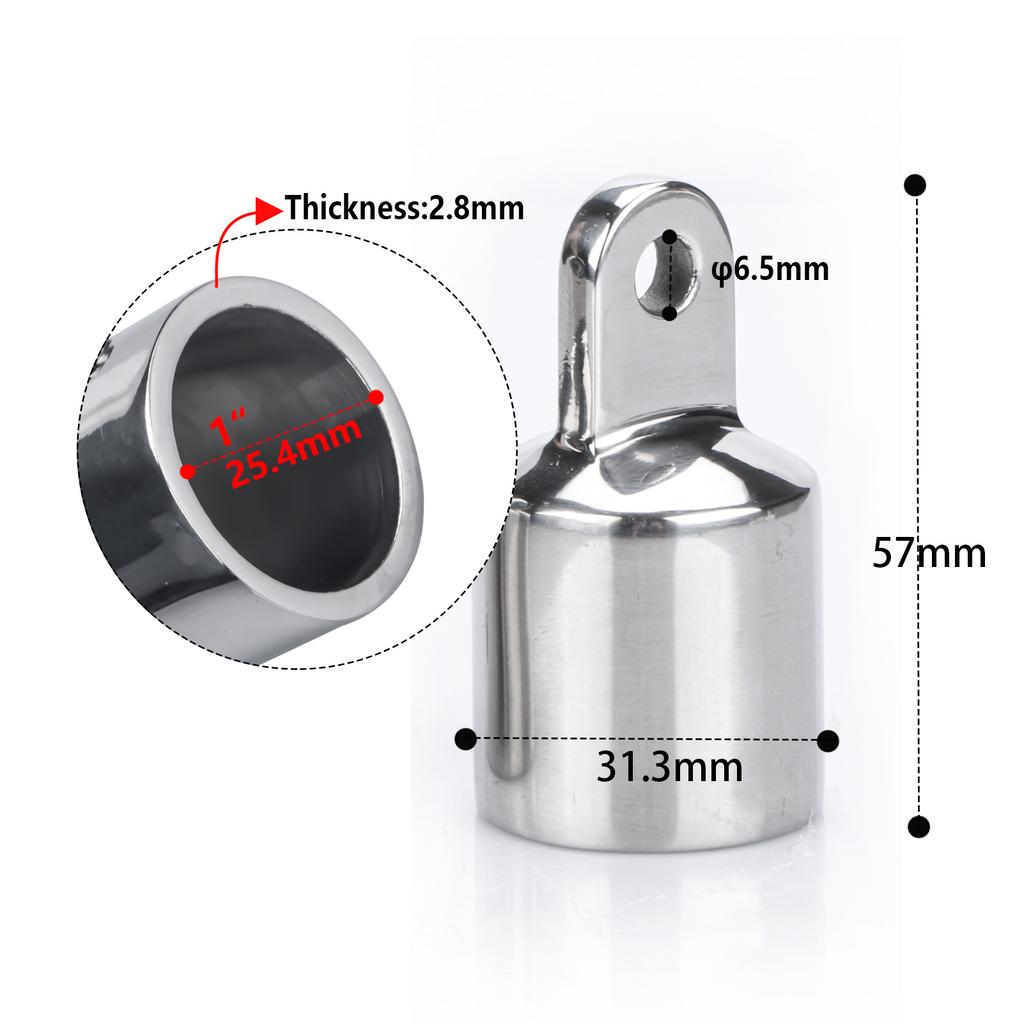 2 Pieces Boat 1" Bimini Parts Accessories Marine 316 Stainless Steel Slip cap Boat Fittings Marine Hardware yacht
