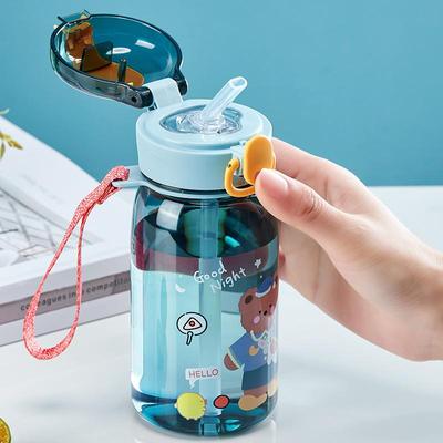 Детская чашка-непроливайка с соломой, мультяшные герметичные бутылки для воды, уличная портативная бутылка для напитков, детская милая чашка
