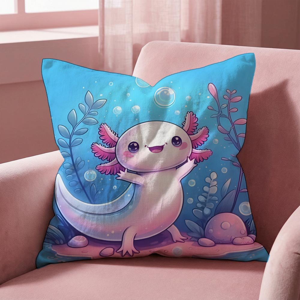 Ambystoma mexicanum Cushion Cover Multi-Scene Pillow Cover for Home & Car - Reversible, Soft & Durable for Daily Use