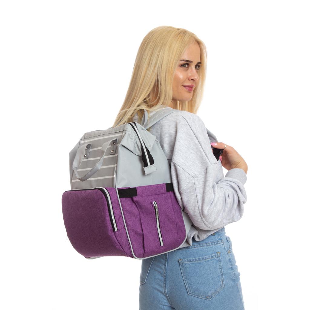 Черно-серый рюкзак для ухода за мамой и ребенком с бутылочкой-термосом, водонепроницаемая коляска с вешалкой