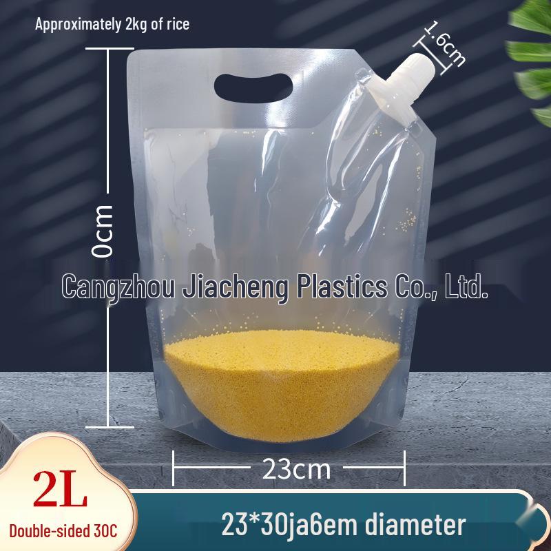 Large Transparent Spout Pouch for Grain Storage and Easy Portioning