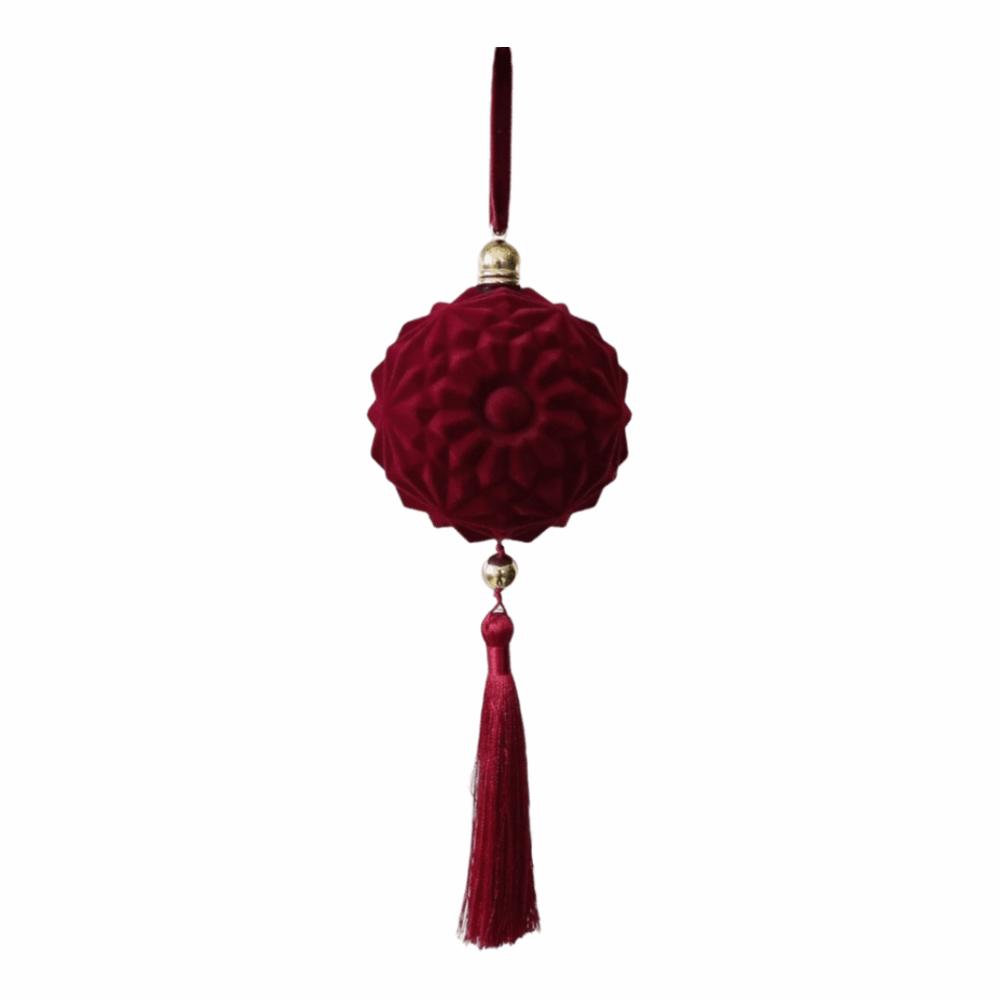 DIY Christmas Lantern Decoration Velvet Xmas Ball Ornament Hanging Ornaments Party Decoration