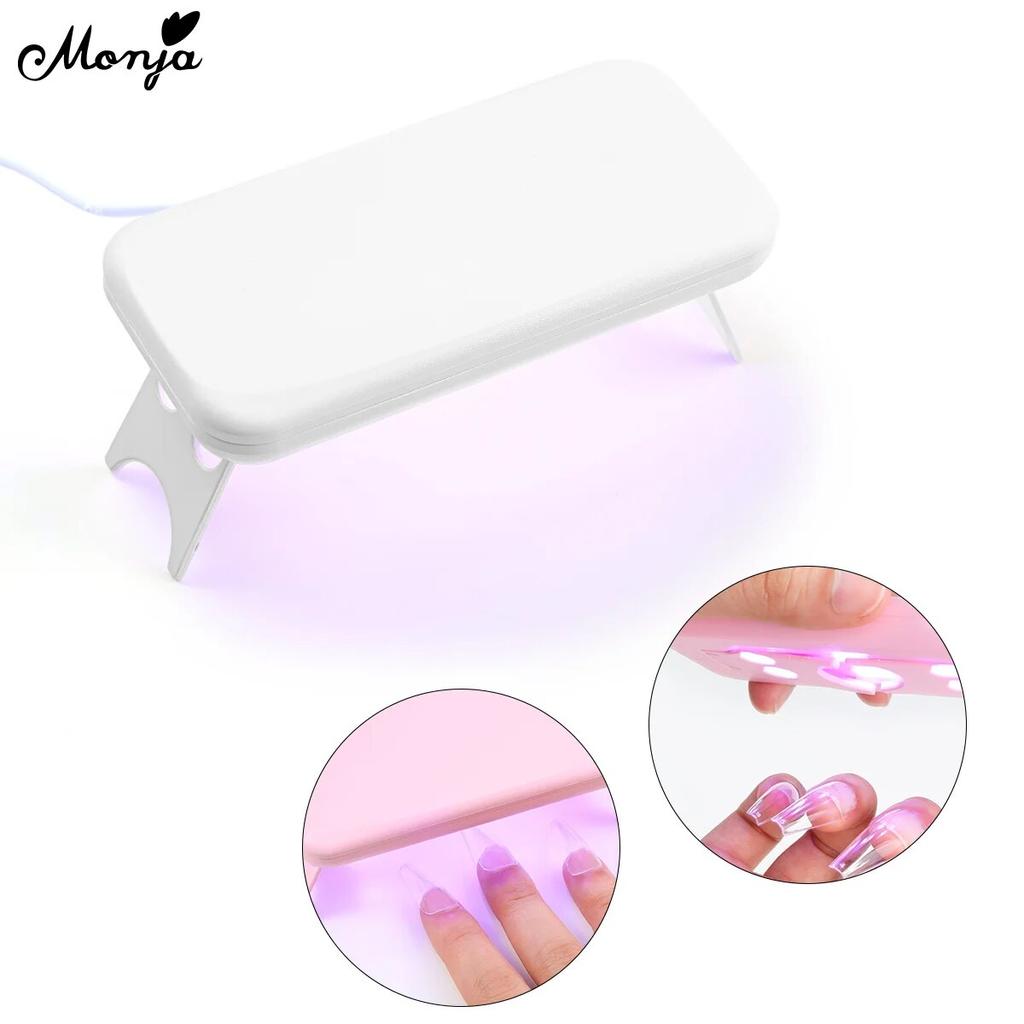 monja Мини-сушилка для дизайна ногтей, 6 Вт, УФ-гель-лак, лампа для отверждения натощак, портативная складная светодиодная USB-зарядка, домашние маникюрные машины «сделай сам», инструменты