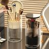 Transparent Automatic Lifting Makeup Brush Holder with Lid Makeup Brush Storage Tube  for Brush