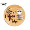 Easy to Clean Cup Mats 6Pcs Wood Coasters for Drinks, Heat Resistant Drink Mat, Anti-slip Round Thickened Coaster Set Table Dining Room, Coffee