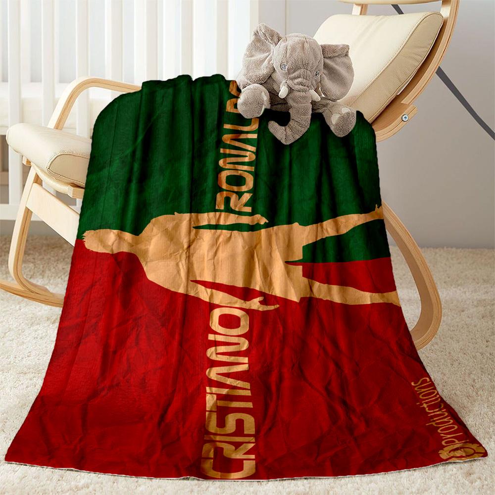 Cristiano Ronaldo Portugal Flag Blanket Soft & Cozy Great for Office Chair Bed Livingroom for All Occasions Modern Style