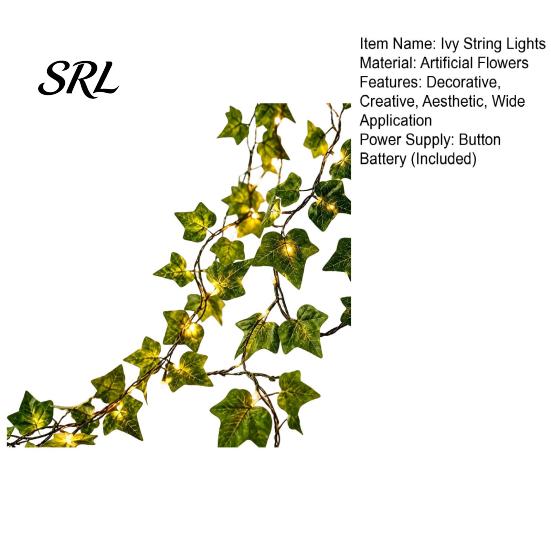 Artificial Ivy String Lights 32.8FT Vine Fairy Lights, Garland, Fake Hanging Vines Decorations, Leaves with Flexible LED Light for Bedroom Wall