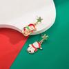 Рождественские праздничные персонализированные серьги Простые серьги-пусеты в виде оленя, снеговика, рождественской елки, асимметричные, из сплава с масляной эмалью