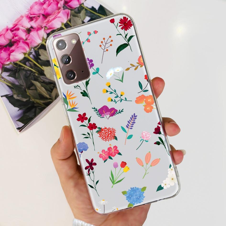 Чехол для Samsung Note 20 5G SM-N981B Популярный Цветок Тонкий Мягкий Силиконовый Чехол для Телефона для Samsung Galaxy Note20 Ultra 5G Funda Capa
