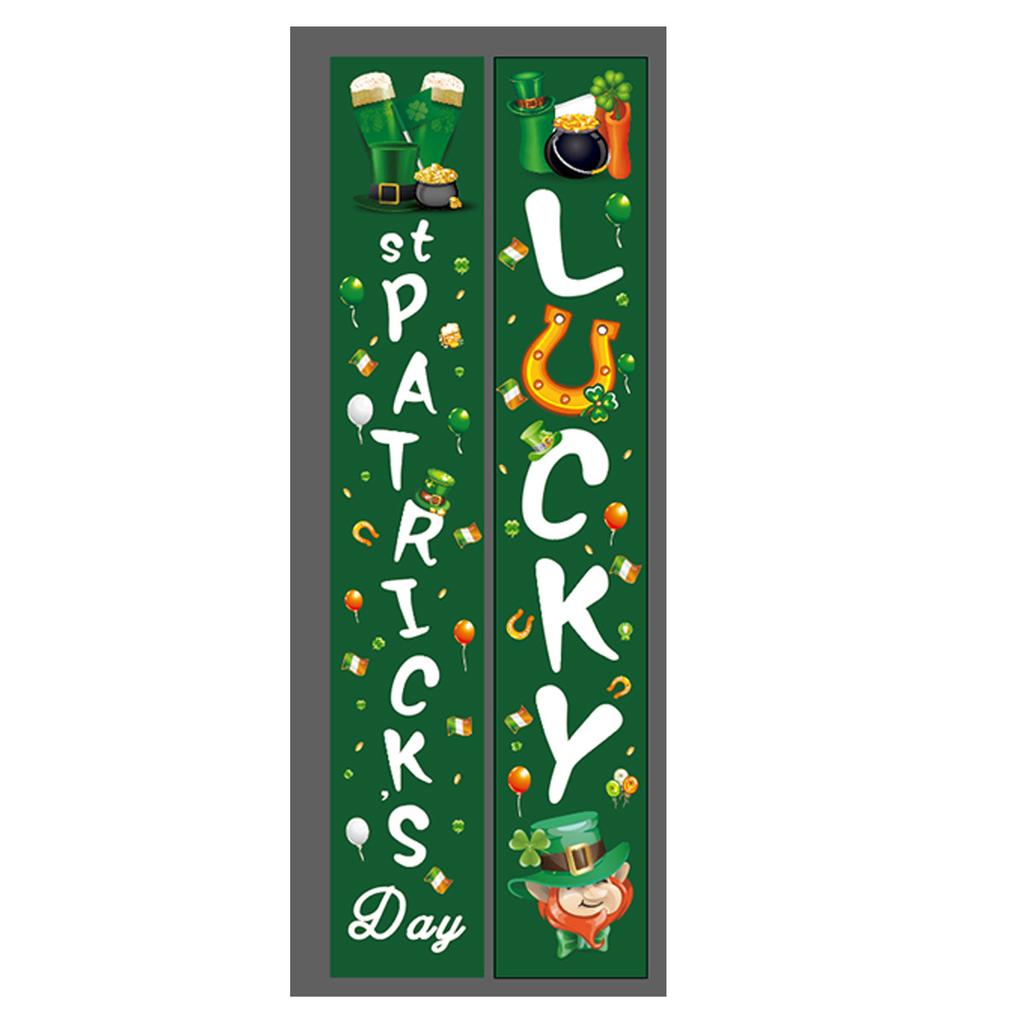 St. Patrick'S Day Family Party Door Frame Decoration Couplet Polyester Cloth Flag Poster Customization