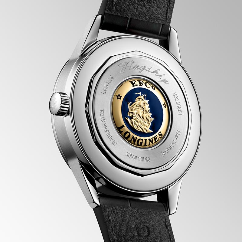 Longines Серия военных флагов Автоматический механический механизм 30 м Зеленый циферблат Корпус из нержавеющей стали Ремешок из кожи аллигатора L4.815.4.02.2