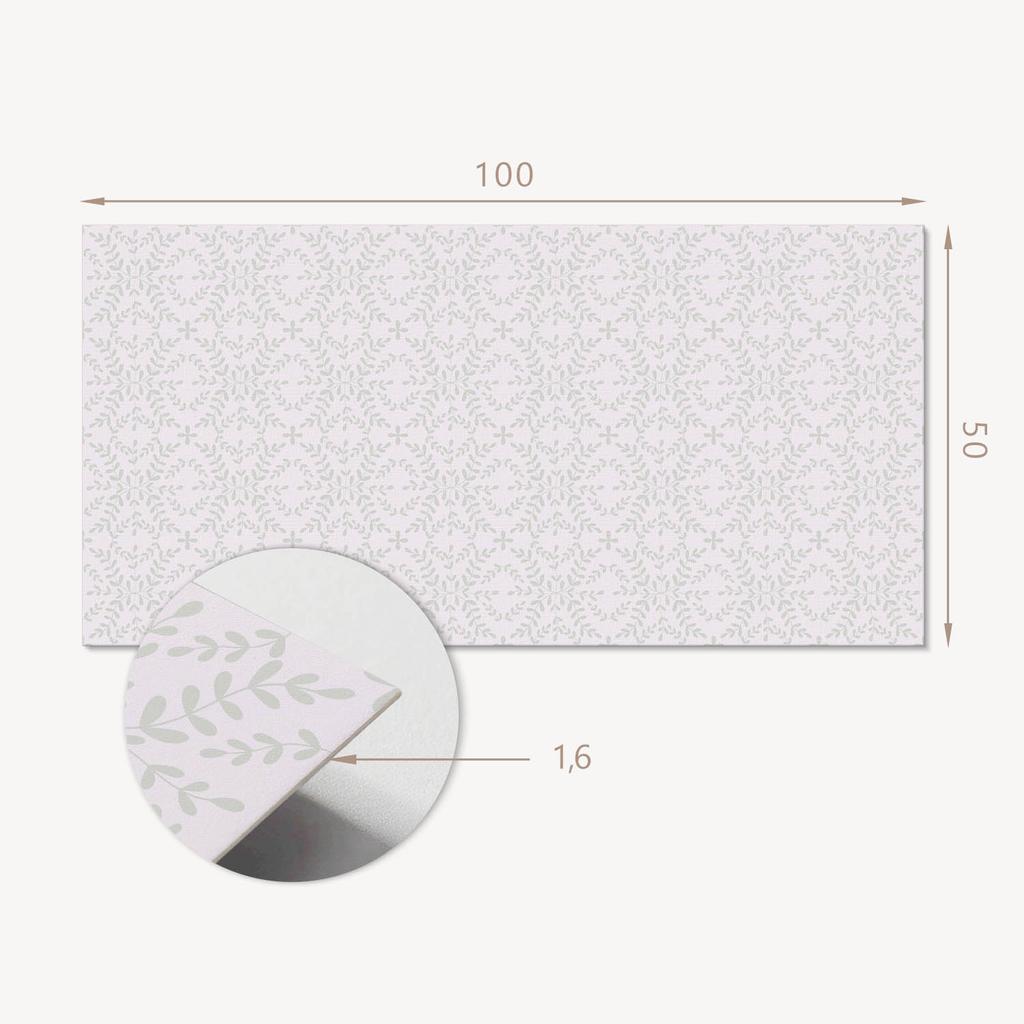 Self-adhesive PVC dining room panel with graphics 100x50 cm. Delicate plant pattern.