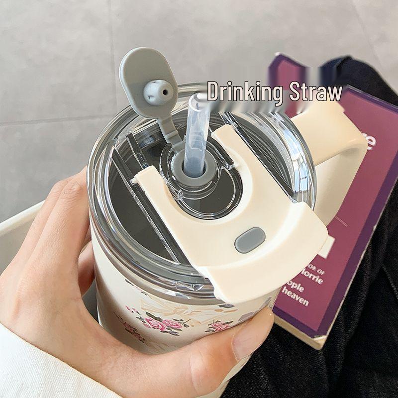 High-Capacity 316 Stainless Steel Insulated Straw Cup with Handle - Stylish New 2026 Design for Women