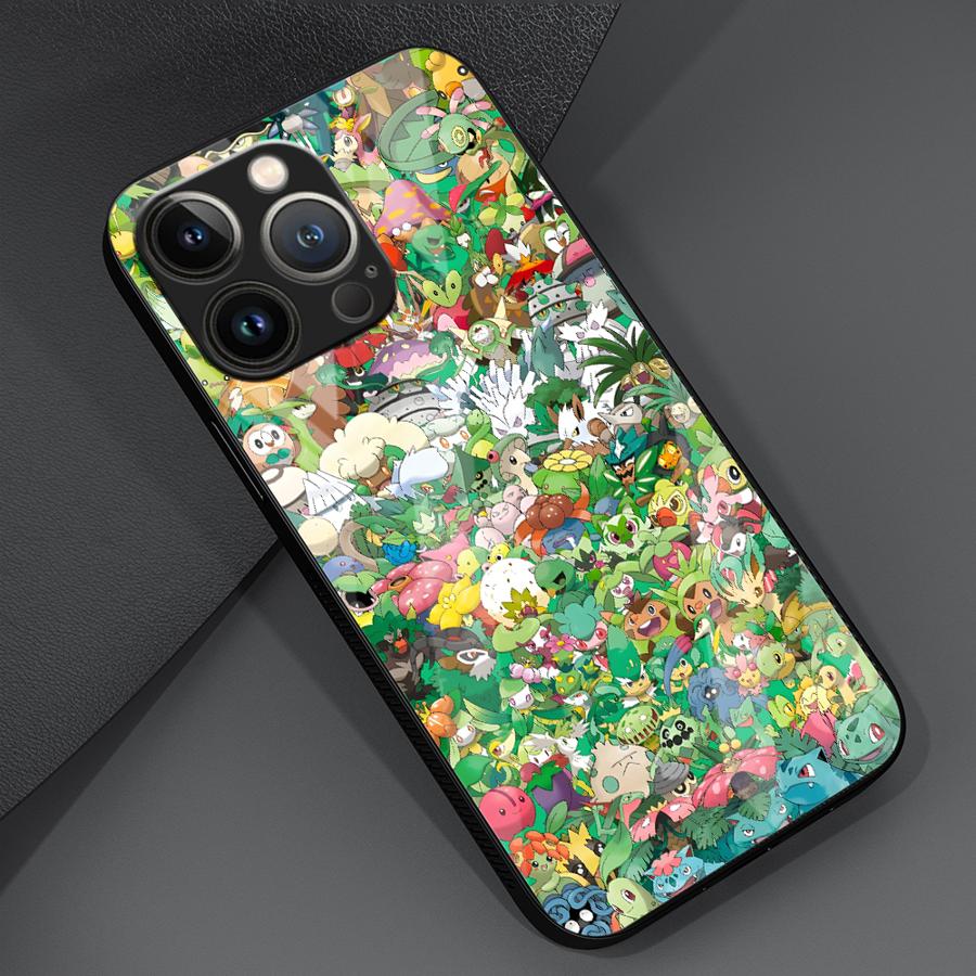 Pokemon Pikachu Phone Cover Glass Case for iPhone 17 Pro Max 11 Air 12 8 16 XR 14 13 15 Plus