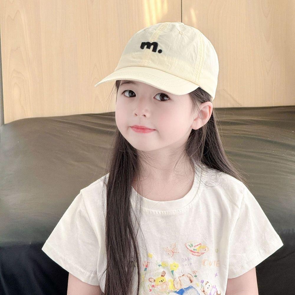 Candy Color Children Baseball Hat Letter M Teenagers Peaked Cap Spring Quick Drying Sun Hat Kids