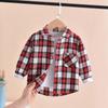 Boys' Long-Sleeve Plaid Shirts - Spring/Autumn: Casual Cardigans & Western-Style Tops for Kids