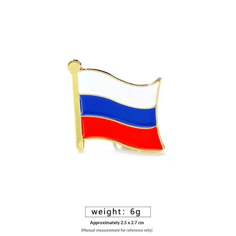 Эмалированные цветные броши с флагом России для мужчин и женщин, булавки для пальто, костюма, значки для шляпы, рюкзака, сумки
