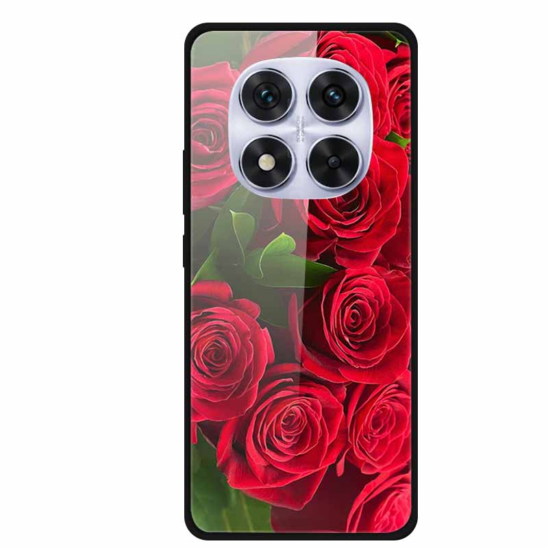 Закаленное Стекло Чехол Для Redmi Note 14 Pro Coque 14Pro Цветы Чехлы Для Телефона Для Xiaomi Redmi Note14 Pro Жесткий Задний Чехол Funda