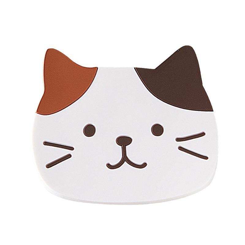 1pc Cat Coasters, Silicone Cute Coasters Easy To Clean, Fun Coaster Non Slip Hot Pads for Drinks, Coffee Table Dinning Room Decorations for Cat Lovers