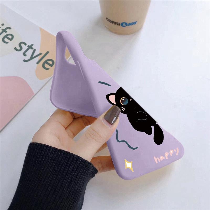 Мягкий силиконовый чехол с милым котом для Samsung A55 M35 S24 Xiaomi Redmi Note 13 Pro 13C 14 Poco C65 iPhone Huawei Honor 200 Realme 9 Camera Противоударный чехол