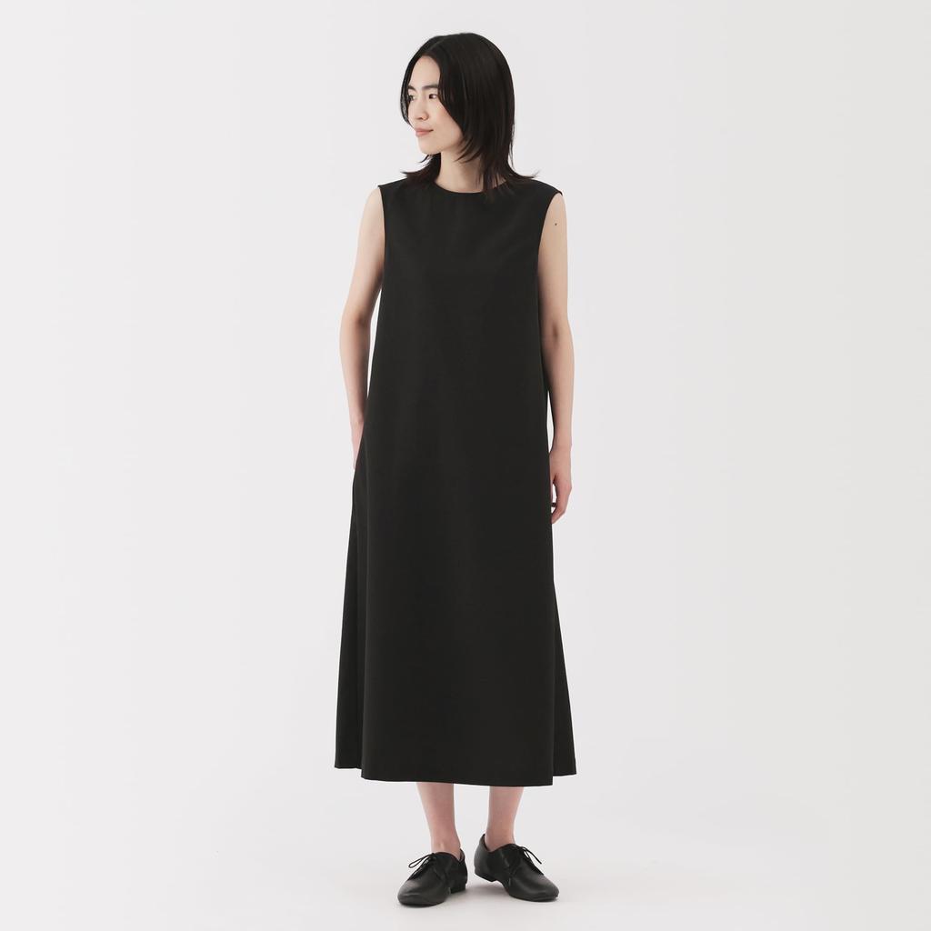 MUJI Women's Breathable Stretch Soccer Sleeveless Dress, Black, Size L, BC2LOA5S