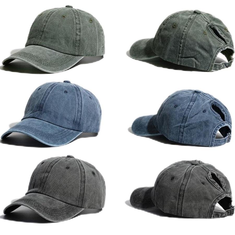 Spring Summer Baseball Cap Washed Retro For Women Ponytail Curved Brim Sun Hat Street Sport Hip Hop Cap Visor Mother's Day Gift