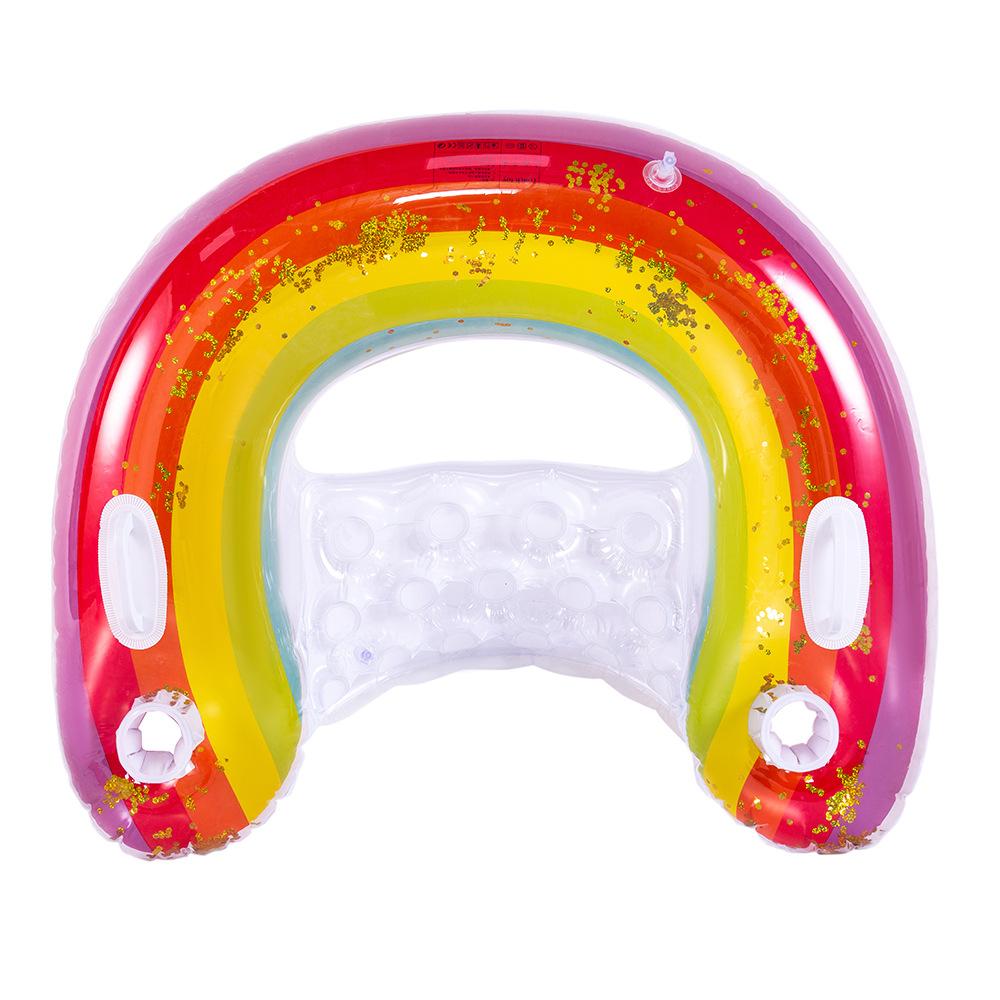 Sequin Flamingo U-Shape Pool Float Lounger with Backrest Adult PVC