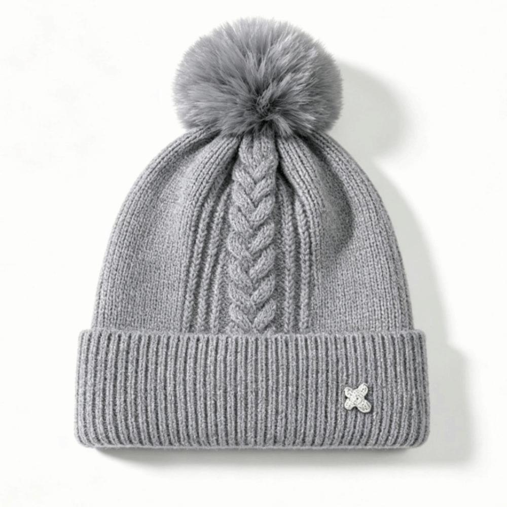 Warm Knitted Cap Windproof Beanie Hats Casual Pompoms Hat Outdoor