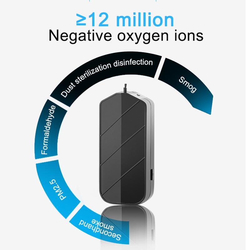 Personal Wearable Air Purifier Necklace Mini Portable Air Freshener Ionizer Negative Ion Generator