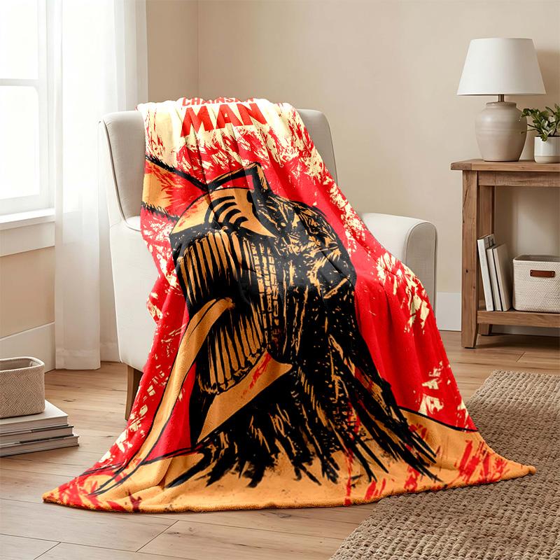 Chainsaw Man blanket Flannel Blanket Soft Cozy Plush Throw for Sofa Bed Lightweight Home Decor
