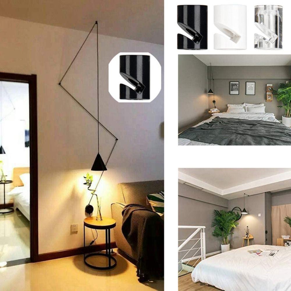 1PC Plastic Pendant Light Cable Hook Black Lighting Fixture Power Cord Retainer Cable Organizer Chandelier Wire Shifter