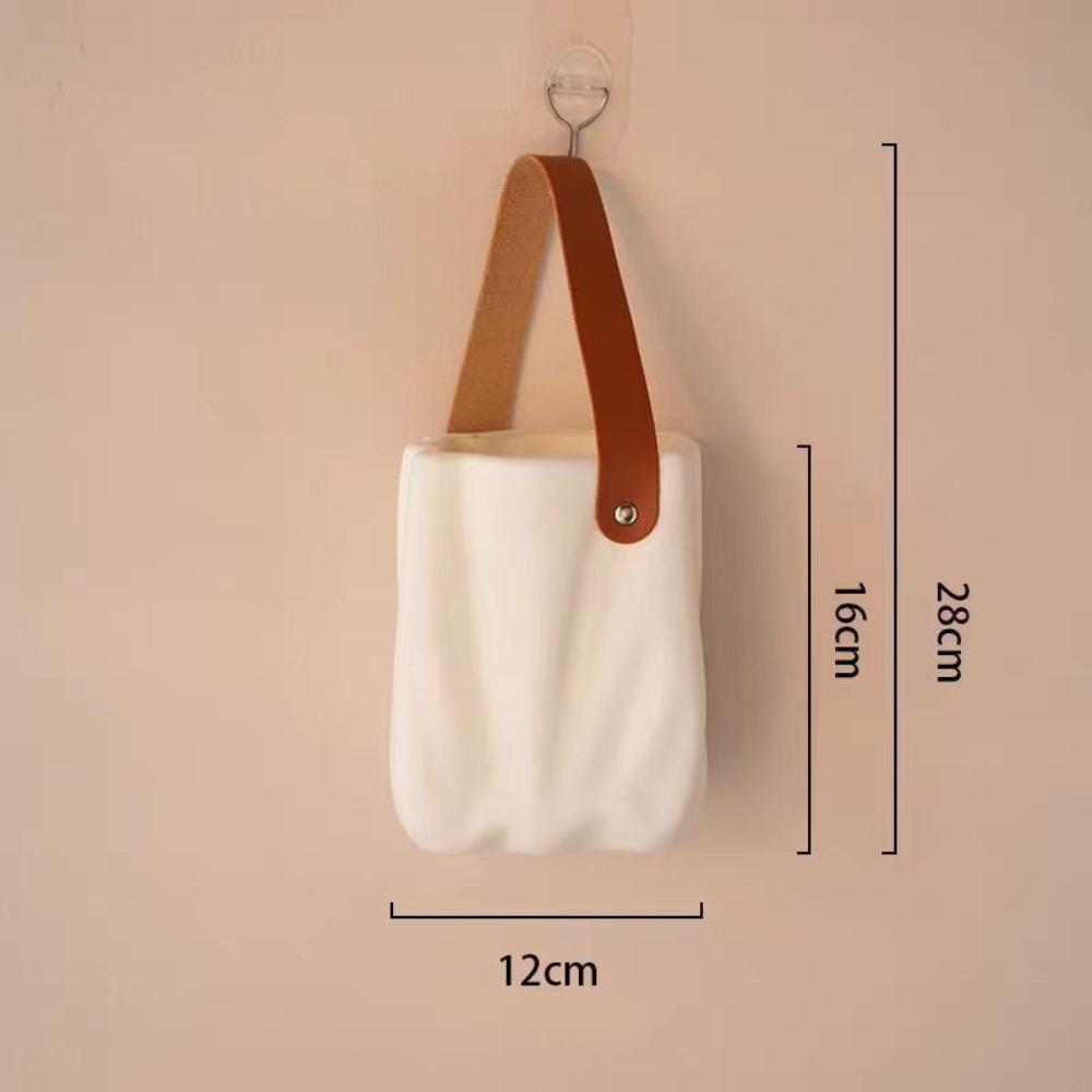 Plastic Handbag Vase Handheld Vase Ornament Creative Flower Vase Household Supplies