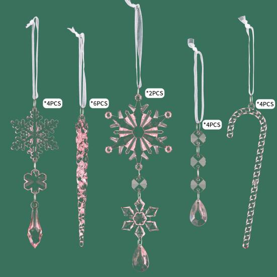 20 шт. Искусственные хрустальные украшения-снежинки для рождественской елки, акриловые украшения для Страны чудес, зимние поделки, сувениры для вечеринки