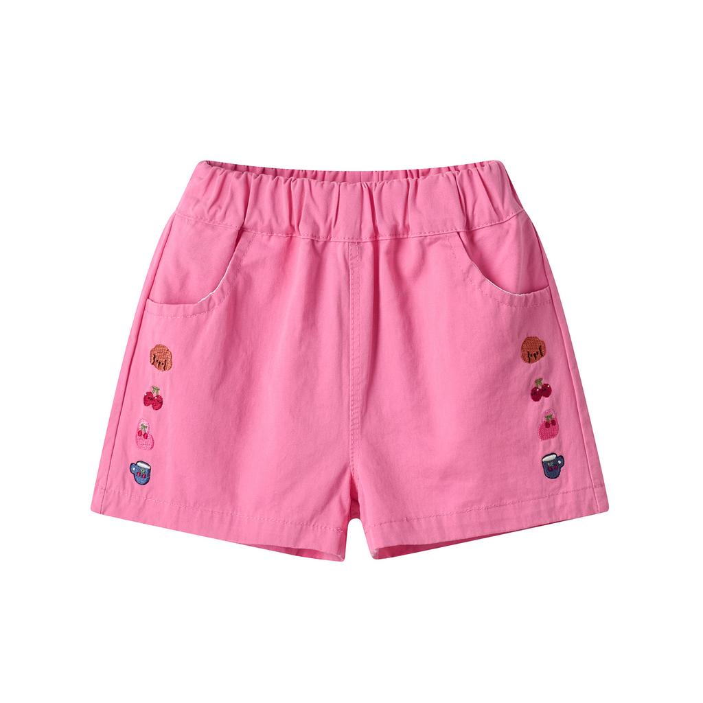 Летние повседневные брюки для девочек, корейские мультяшные шорты с вышивкой, милые шорты для девочек, летние брюки