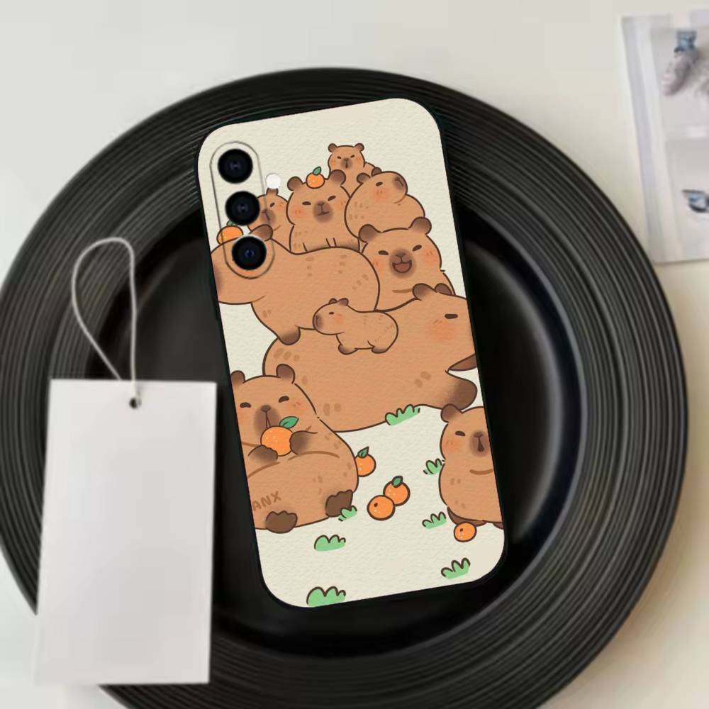 Anime Capybara P-Porpoise  Phone Case Black Silicone Soft For Samsung Galaxy A73,A72,A71,A70,A53,A52,A51