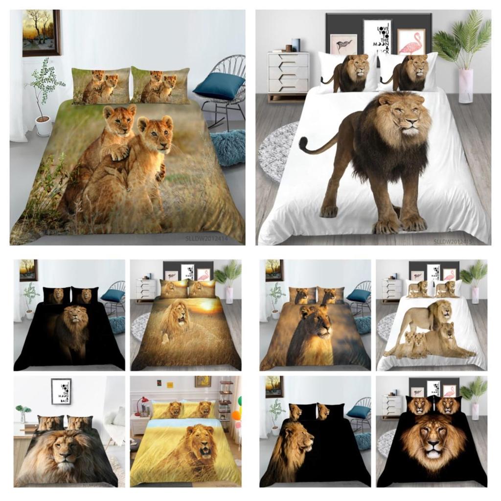 Комплект постельного белья с 3D животным принтом, одеяло для детей, школы, взрослых, дышащие удобные комплекты кроватей, домашнее постельное белье, наволочка