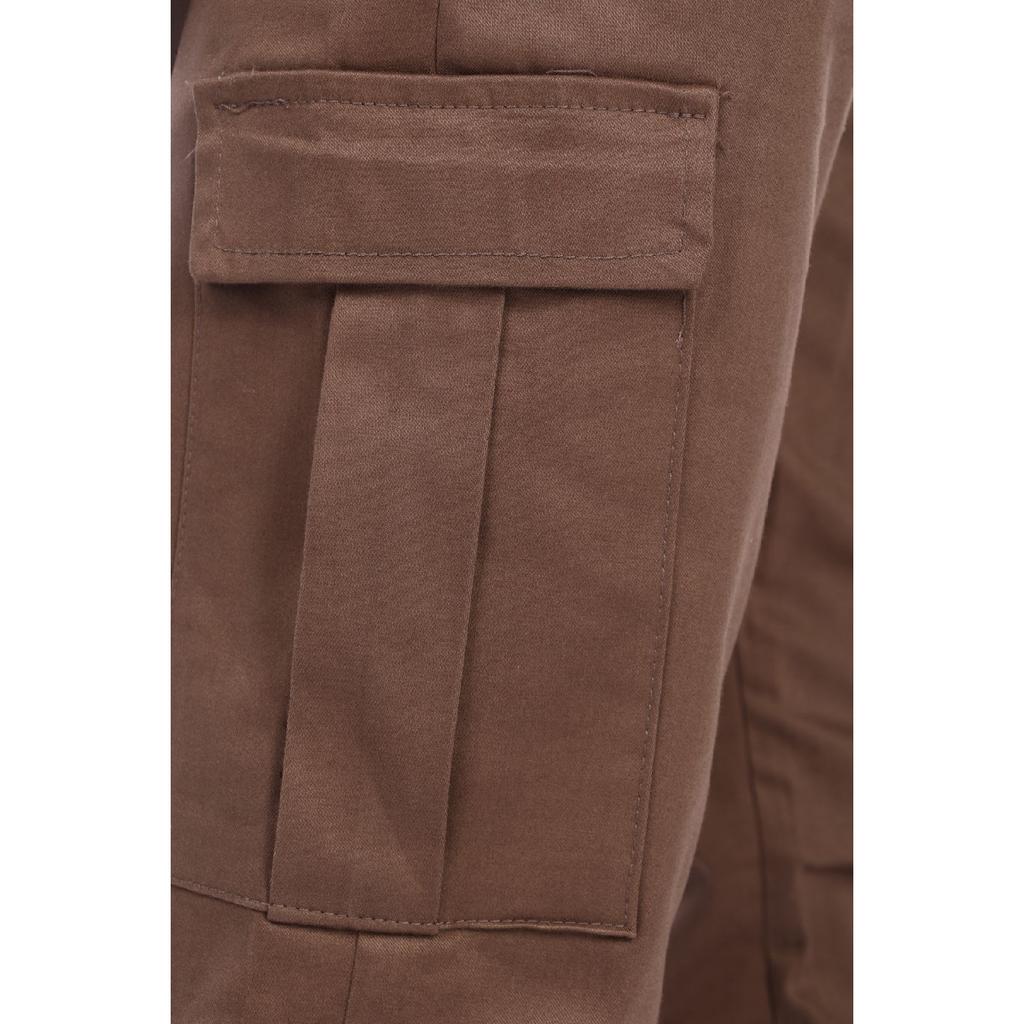 Мужские качественные хлопковые сезонные брюки-карго с эластичной резинкой на талии и габардиновым карманом на штанинах