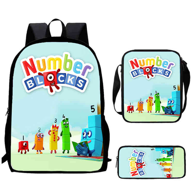 Цифровые Строительные Блоки Numberblocks Школьная Сумка Высокое Разрешение Многофункциональный Оксфордский Легкий Рюкзак