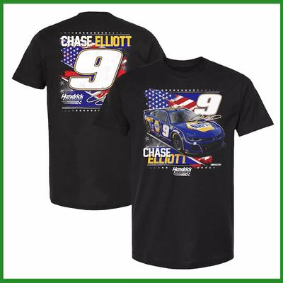 Коллекция команды Hendrick Motorsports Чейза Эллиотта Футболка с автомобилем NAPA Patriotic Мужские Женские Футболки Топ