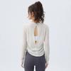 Womens Loose Yoga Top Long Sleeve Breathable Workout Shirt Pilates Running Fitness Gym