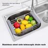 Stainless Steel Drain Rack Retractable Design Large Capacity Rust-Proof Corrosion Resistant Kitchen