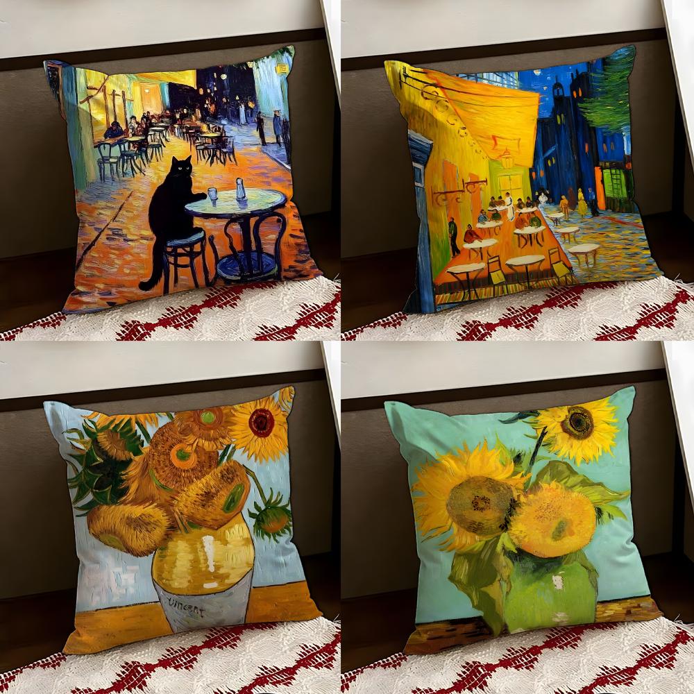 Vincent van GGogh Cushion Cover Reversible Soft Durable Pillow Cover Home Car MultiScene Use for Daily Comfort