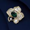 Green Camellia Brooch High-End Women'S Exquisite Luxury Brooch Niche High-End Design Pin With Jewelry