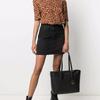 Michael Kors MK Kimberly Однотонная Большая Вместимость Для Поездок Кожаная Сумка-Тоут Три В Одном Женские сумки-тоут Черный 30T1GKFT9L-BLACK