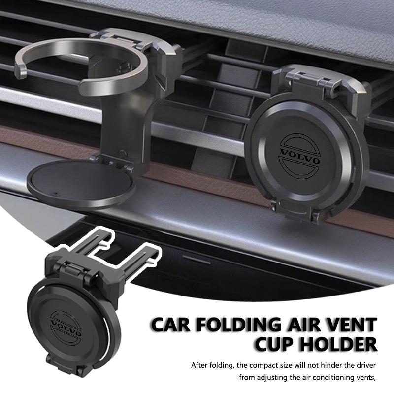 Universal Car Air Outlet Folding Drink Coffee Cup Storage Holder For Volvo S60 S80 S90 C30 XC40 XC60 XC70 XC90 V40 V60 V90 T6 FK4
