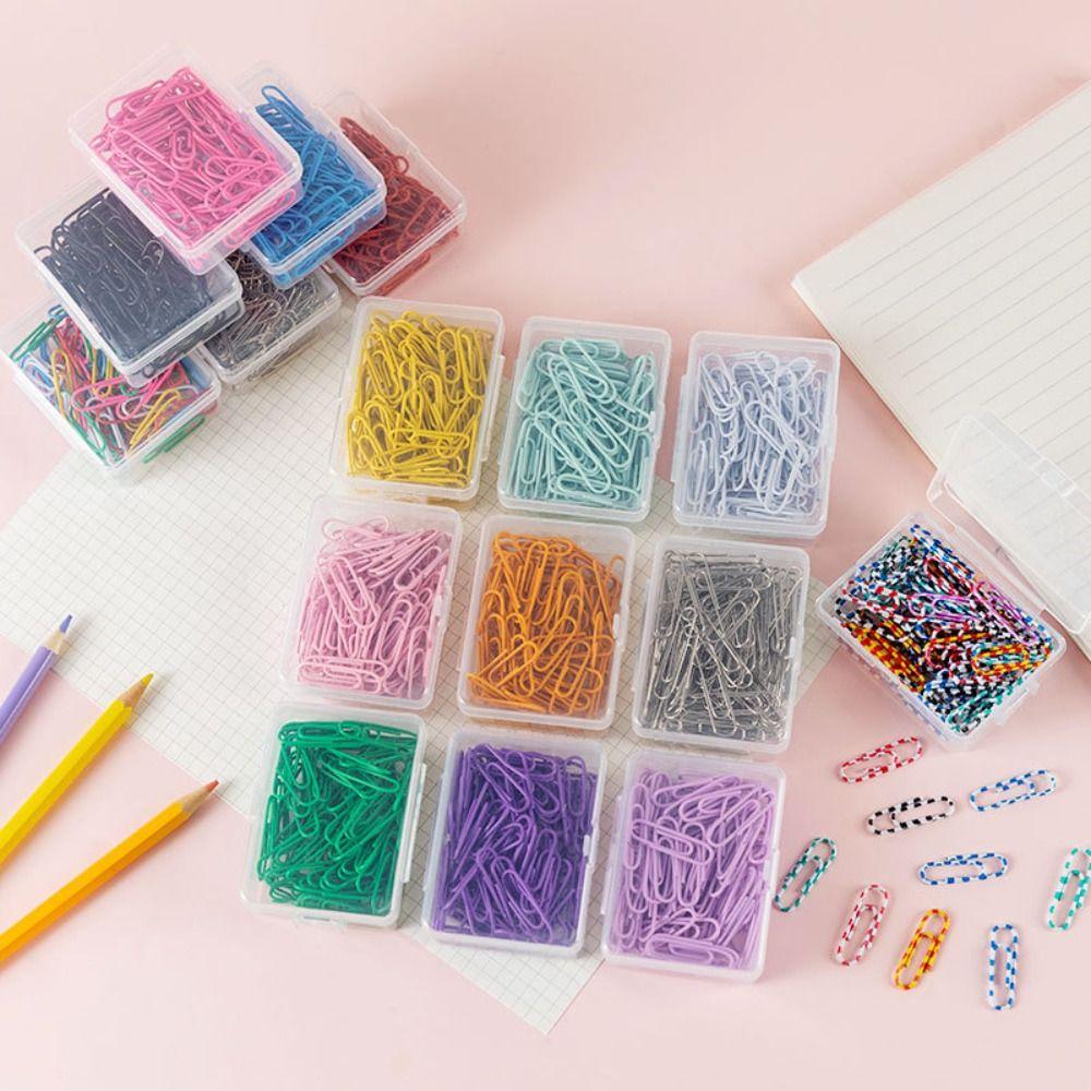 50PCS Creative Metal Paper Clips Colored Binder Clamps File Holder Bookmark Clip Binding