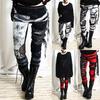 Women's Cool Ultra Gathered Pants Gothic Distressed Punk Tie Leggings