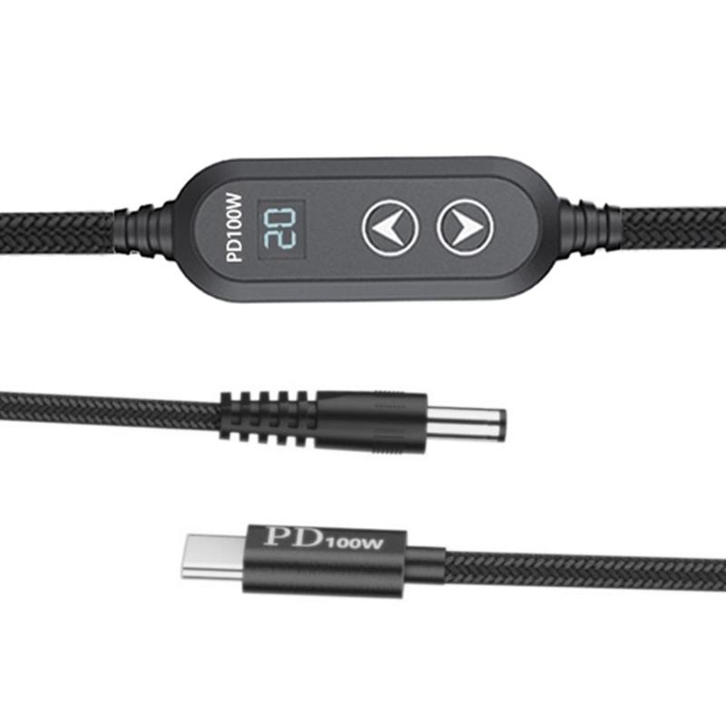USB C Power Cord with 28 Adapters 100W Highest Efficiency Variable Power Supply DC5.5 Type C Charging Cable 120cm