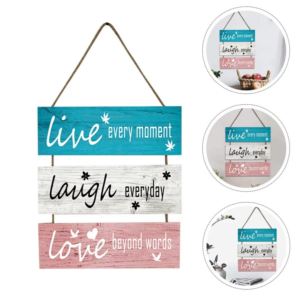 Decortive Wall Hanging Plaque Reusable Wooden Sign Mural Doorplate Welcome Sign Housewarming Gift