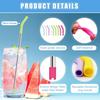 KEIFIN 18 Pcs 8mm 10mm Silicone Straw Tips with Bottom Sleeve Reble Food Grade Rubber Straw Tips for Metal Glass Straws Replaceable Flex Toppers